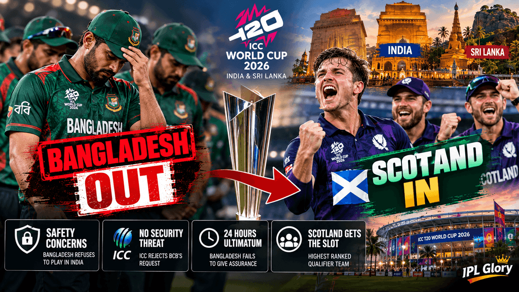 T20 World Cup 2026: Bangladesh out and Scotland in after Bangladesh declined to play its scheduled matches in India