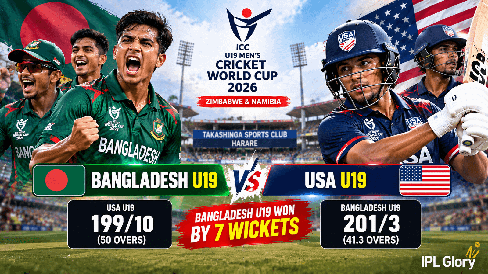 USA vs BAN U19 World Cup 2026: टाइगर्स की शानदार जीत, बांग्लादेश ने अमेरिका को 7 विकेट से रौंदा!