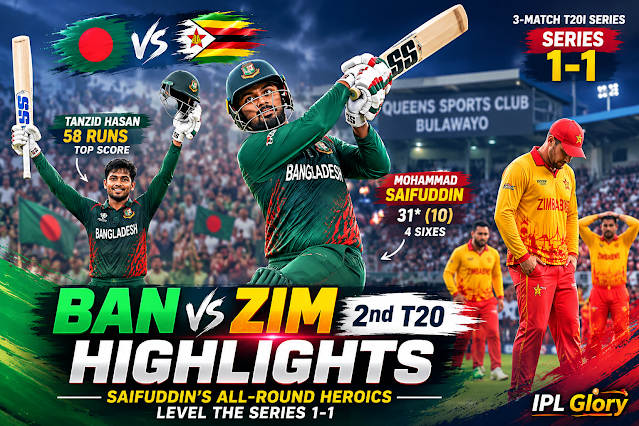 BAN vs ZIM 2nd T20 Highlights - Saifuddin Leads Bangladesh to Victory