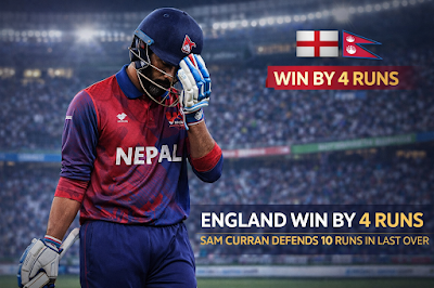 ENG vs NEP 2026 Highlights: रोमांचक मुकाबला! देखें कैसे दीपेंद्र सिंह ऐरी और लोकेश बम ने इंग्लैंड को डरा दिया।