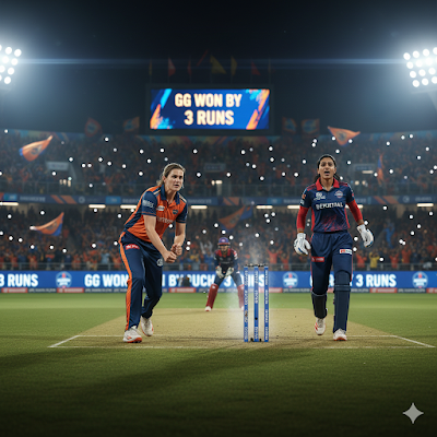 DC vs GG WPL 2026 Highlights:हार के जबड़े से छीनी जीत! सोफी डिवाइन के आखिरी ओवर के रोमांच में गुजरात की धमाकेदार जीत!