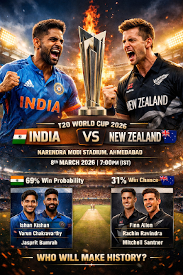 IND vs NZ T20 World Cup Final 2026: कौन जीतेगा खिताब? जानें पिच रिपोर्ट और प्लेइंग 11 1 IND vs NZ T20 World Cup Final 2026: कौन जीतेगा खिताब? जानें पिच रिपोर्ट और प्लेइंग 11