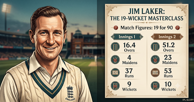 Jim Laker's historic 19-wicket bowling