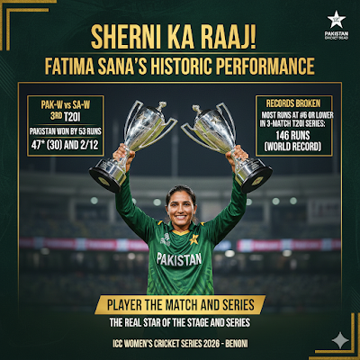 PAK-w vs SA-w 2026: Fatima Sana's All-round Show Leads Pakistan to Historic Win