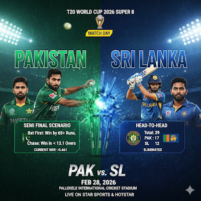 Pak vs SL 2026: क्या पाकिस्तान पहुंचेगा सेमीफाइनल? जानें समीकरण, पिच रिपोर्ट और विनिंग प्रेडिक्शन!