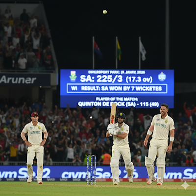 SA vs WI Match Highlights: क्विंटन डी कॉक के तूफानी शतक से दक्षिण अफ्रीका की ऐतिहासिक जीत! देखें पूरा रोमांच