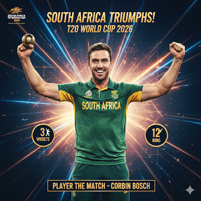 SA vs UAE 18 Feb 2026: दक्षिण अफ्रीका की शानदार जीत, Corbin Bosch का दिल्ली में तूफान! - Full Highlights