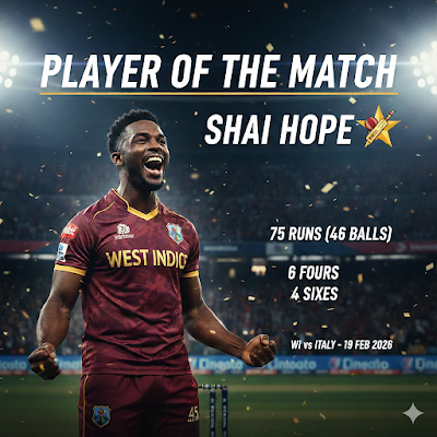 West Indies vs Italy Highlights 2026: Shai Hope और Shamar Joseph का ऐतिहासिक धमाका, WI की बड़ी जीत!