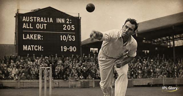 Jim Laker's match-winning delivery at Old Trafford in 1956