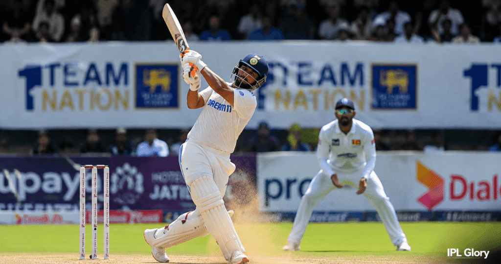 Rishabh Pant hitting a massive six during his 66-run knock against Sri Lanka in Galle
