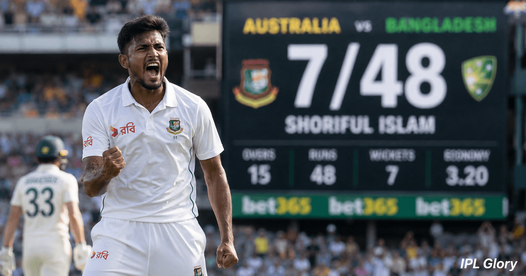 Mackay Test में Australia के खिलाफ Shoriful Islam ने 7/48 विकेट लेकर Best figures by a Bangladesh pacer in Tests का रिकॉर्ड बनाया