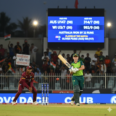 AUS vs WI U19 World Cup 2026: ओलिवर पीक का शतक, ऑस्ट्रेलिया सेमीफाइनल में! देखें मैच हाइलाइट्स