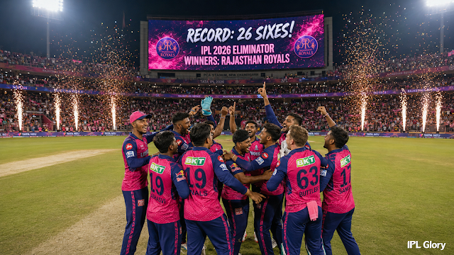 IPL 2026 Eliminator: वैभव सूर्यवंशी का ऐतिहासिक तूफान, RR ने SRH को रौंदा; प्लेऑफ में बना छक्कों का वर्ल्ड रिकॉर्ड