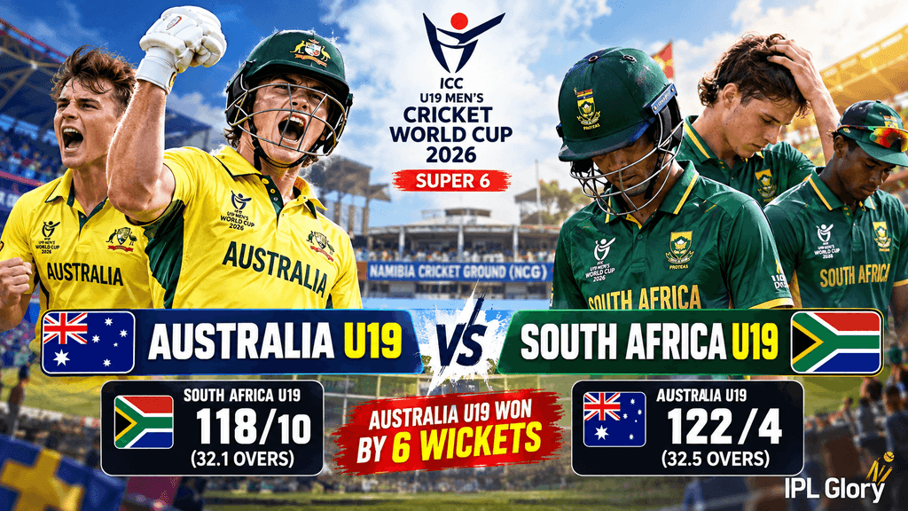 AUS vs SA U19 World Cup 2026 Highlights: ऑस्ट्रेलिया की धमाकेदार जीत, दक्षिण अफ्रीका पस्त! 1 AUS vs SA U19 World Cup 2026 Highlights: ऑस्ट्रेलिया की धमाकेदार जीत, दक्षिण अफ्रीका पस्त!